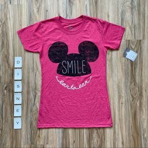 DISNEY Mickey Mouse Ear Pink T-Shirt XS - NEW with tags!